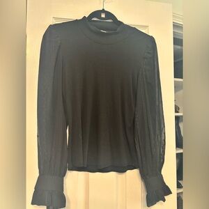 Heartloom Black Sheer Sleeve Blouse